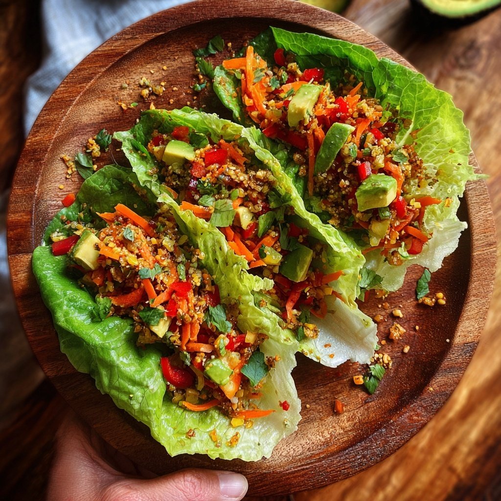 Rainbow Vegetable Lettuce Wraps