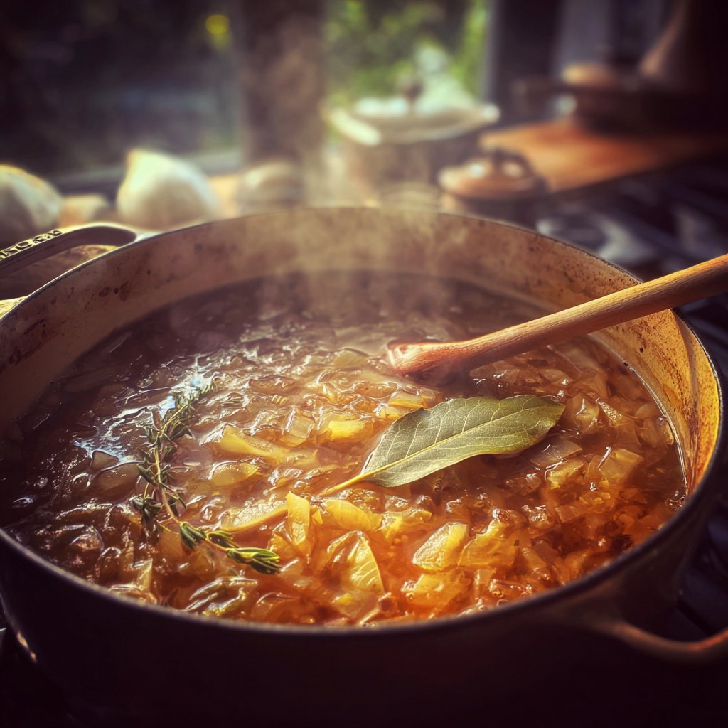 Onion Boil with Bay Leaf