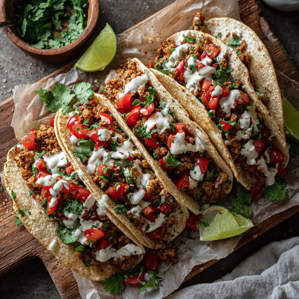 Cilantro Lime Ground Turkey Tacos