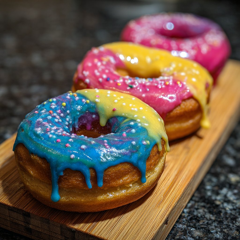Rainbow Frosted Donuts