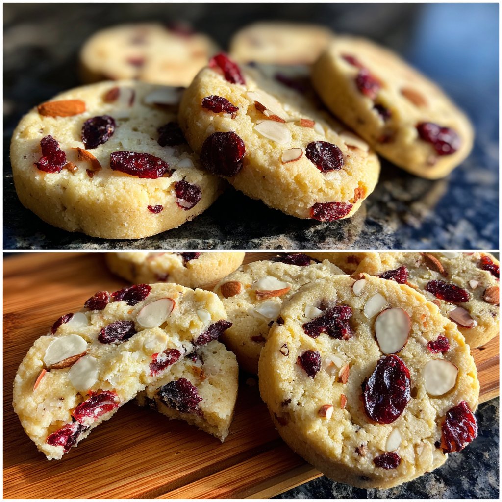 Cherry Almond Shortbread Cookies