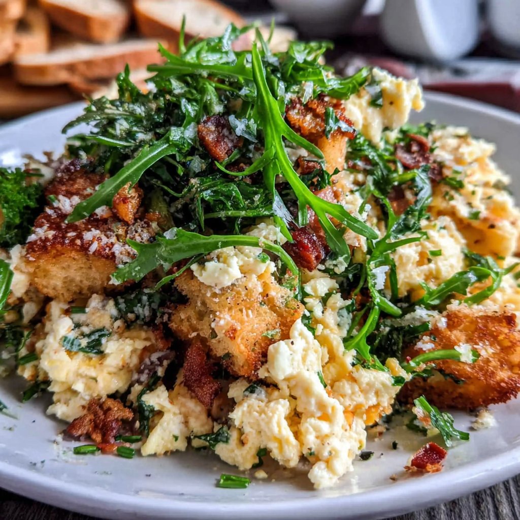 Scrambled Eggs with Dandelion Greens