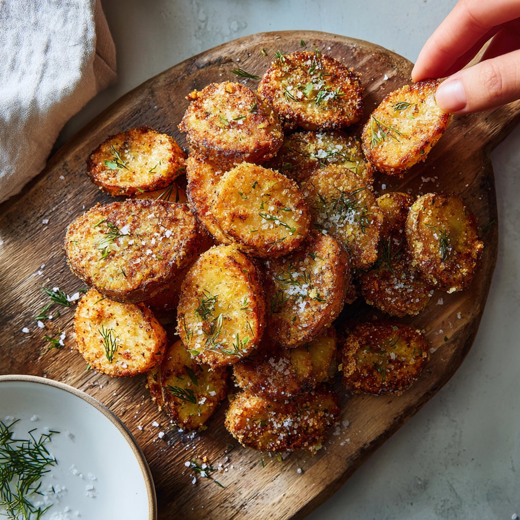 Crispy Dill Pickle Potatoes